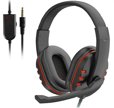 OLDWAY 3.5mm wired gaming headset with active noise-cancellation and adjustable microphone for PS4 and music.