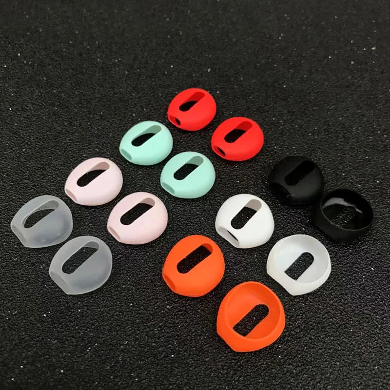 OLDWAY silicone ear pads for AirPods 1 and 2 in various colors including mint, black, and coral.