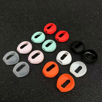 OLDWAY silicone ear pads for AirPods 1 and 2 in various colors including mint, black, and coral.