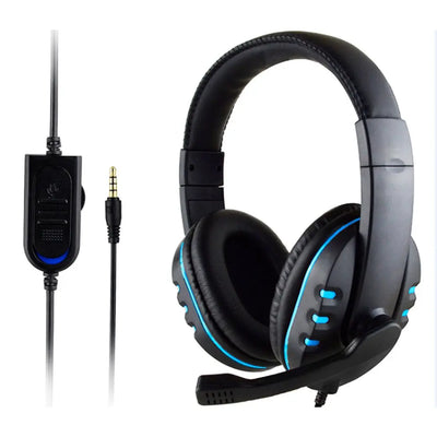 OLDWAY 3.5mm wired gaming headset with active noise-cancellation and adjustable microphone for PS4 and music.