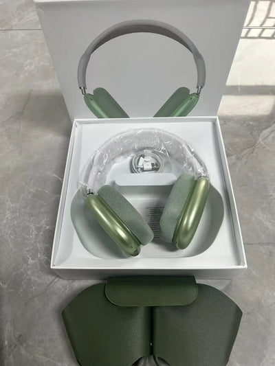 OLDWAY headset with long battery life and noise reduction, displayed in green packaging on a gray surface.