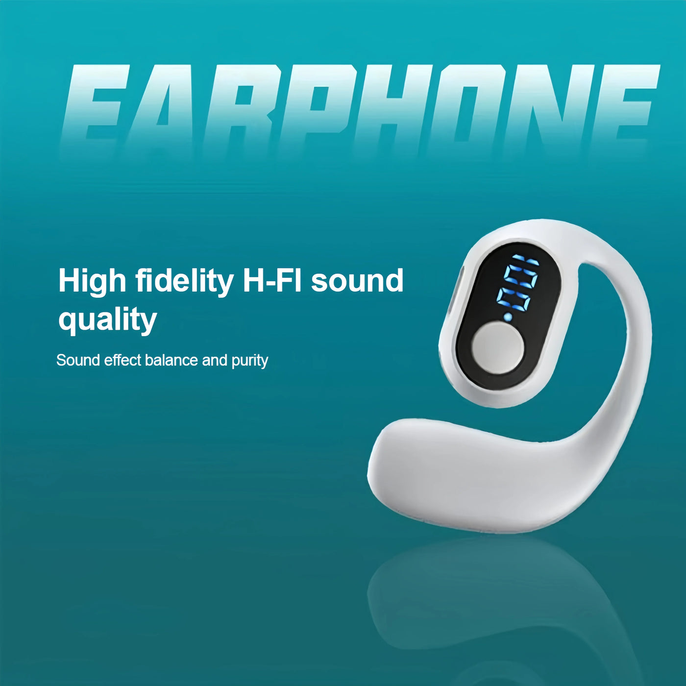 KEBIDUMEI Bluetooth 5.3 headphones in black and white with digital display, designed for comfort and style.