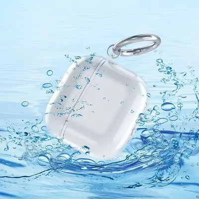 OLDWAY Transparent silicone case for AirPods 4 with earphones inside, stylish and protective design.