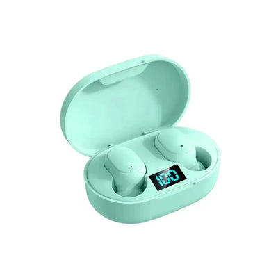 OLDWAY E6S TWS Bluetooth earphones with charging case, USB cable, and user manual.