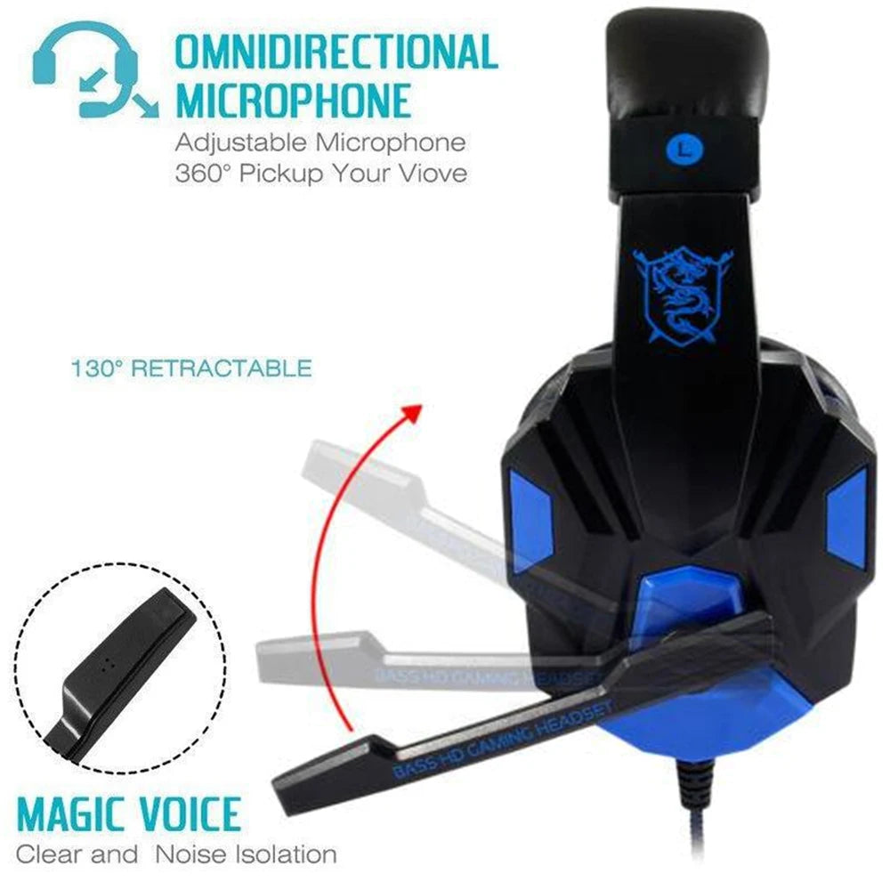 OLDWAY Wired Gaming Headset with Active Noise-Cancellation and Bass HD sound, designed for PS4, PS5, Xbox, and PC.