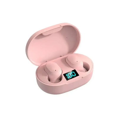 OLDWAY E6S Bluetooth headset with battery LCD display and HI-FI sound quality, showcasing compact design and wireless convenience.