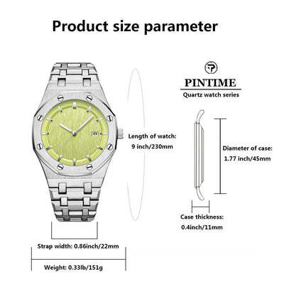 Simple, atmospheric, classic, fashionable, polygonal, trendy, deep waterproof wristwatch