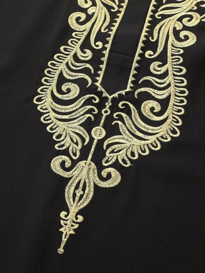 Muslim traditional men's robe, elegant and luxurious embroidered robe, casual festival Islamic men's robe