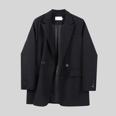 Clothes Jacket Brown Over Coats for Women Black Blazer Woman Dress Outerwears Loose Long Solid on Promotion Sale 2024 Autumn New