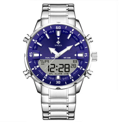 WWOOR New Luxury Digital Watch For Men Sports Big Watches LED Quartz Wristwatch Waterproof Male Clock Military Relogio Masculino