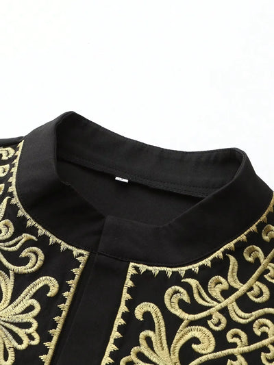 Muslim traditional men's robe, elegant and luxurious embroidered robe, casual festival Islamic men's robe