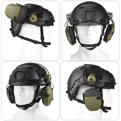 OLDWAY tactical anti-noise earmuff helmet-mounted version with adjustable headband and 23dB noise reduction.