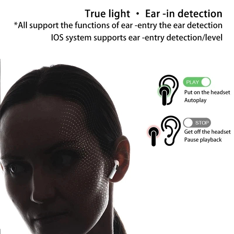OLDWAY irpods pro wireless Bluetooth headset in a mint green charging case with carabiner attached.